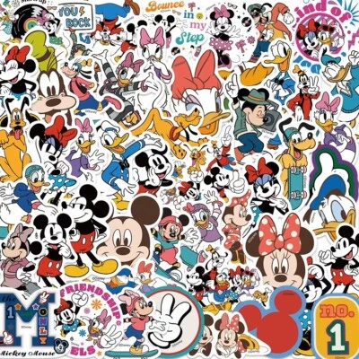 50Pcs Disney Mickey Minnie Mouse Stickers Car Skateboard Luggage Suitcase UK NEW - Image 1 of 4