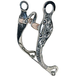 Les Vogt Performax German Silver Nevada Shank Pro Roller Curb Western Bridle Bit - Picture 1 of 11