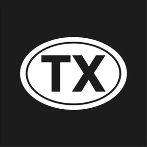 Texas TX initials Vinyl Decal Window Oval TX Laptop Sticker - Picture 1 of 12