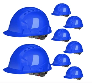 Leumoi 8 Pieces 4 Pt. Suspension Hard Hat Bulk Safety Helmets Adjustable Ratc... - Picture 1 of 8