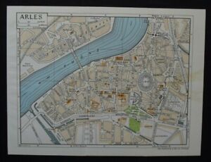 Vintage Map: Arles, France, by John Bartholomew, 1966, Colour