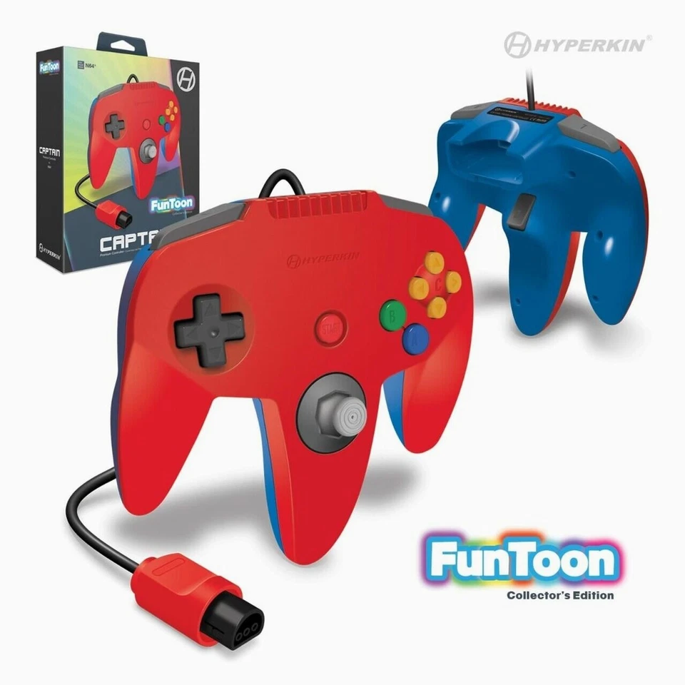 Captain Premium N64 Controller Funtoon Collectors Edition Red or Green - Image 1 of 4