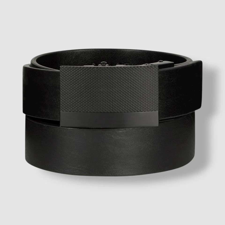 Cinturón de vestir Kenneth Cole para hombre negro imitación cuero placa hebilla logotipo talla S 30-32 Foto 1 de 1