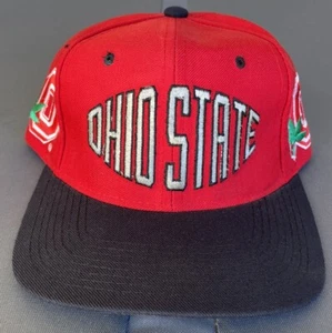 NUEVO SIN ETIQUETAS Vintage Años 90 Ohio State Buckeyes Headway Snapback Sombrero Gorra Mezcla de Lana - Imagen 1 de 11