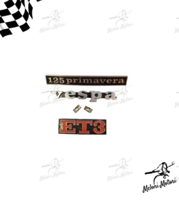 Kit targhetta anteriore + posteriore Vespa 125 primavera + Et3 + mollette fis... - Foto 1 di 1