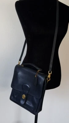 Bolso Mensajero Estación Cuero Negro COACH Pre-1994 *Raro* 0425-309 Foto 1 de 4