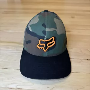 Gorra FOX Racing Negra Bordada Logo Camuflada FlexFit Talla S/M Excelente - Imagen 1 de 10