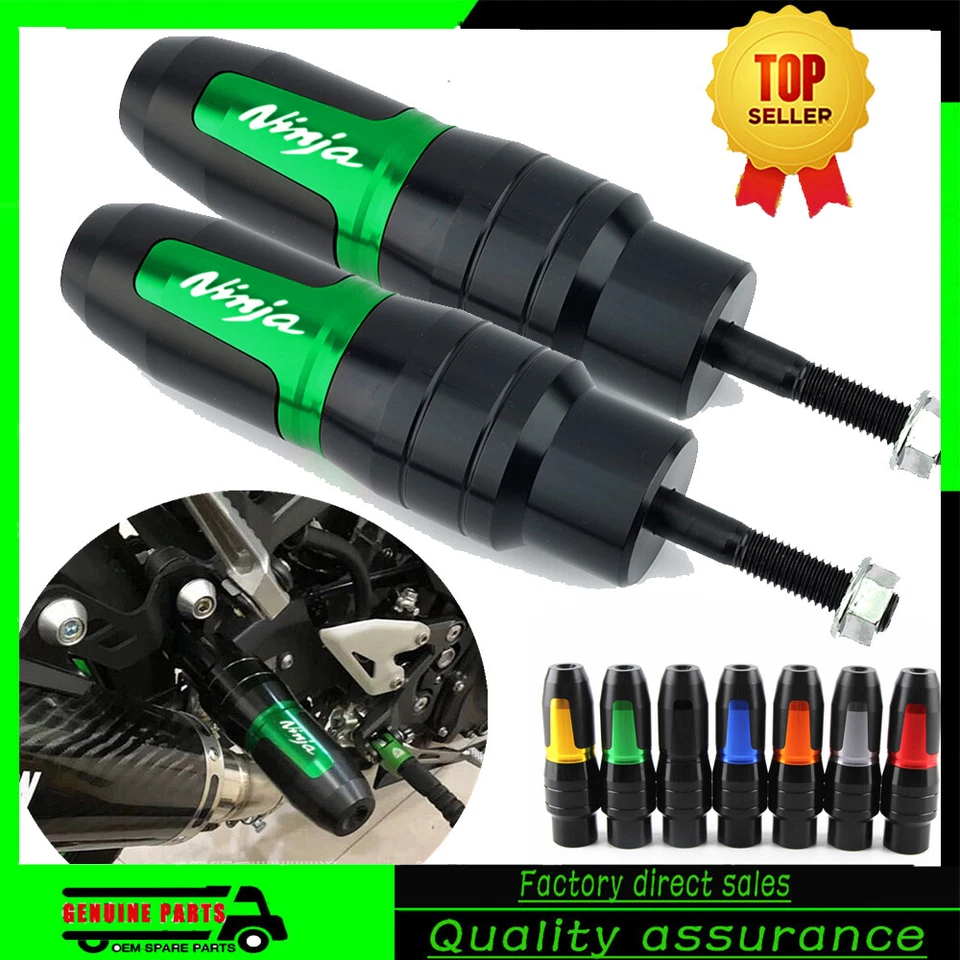 Crash Pads Exhaust Sliders Crash Protector For Kawasaki Ninja 250 300 400 650 H2 - Image 1 of 1