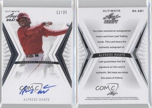 2012 Leaf Ultimate Draft Silver /25 Alfredo Marte #BA-AM1 Auto