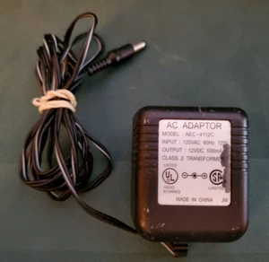 Adaptador de CA transformador clase 2 negro modelo #: AEC-4112C - Imagen 1 de 4