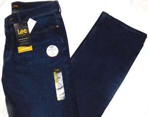 LEE Regular Fit Jeans Bootcut Stretch Regular Seat & Thigh Midrise Dk Blue Rinse - Picture 1 of 9