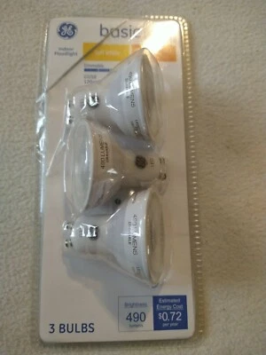 3 GE Basic 50W EQ 6W Soft White Dimmable LED Light Bulb Indoor Floodlight GU10 - Image 1 of 3