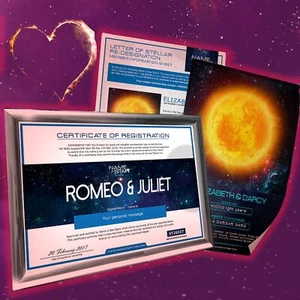 Name a Star Geschenkset, Celestial Pearl weißer Rahmen, schönes Valentinstagsgeschenk - Bild 1 von 4
