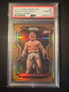 2021 Panini Prizm UFC Merab Dvalishvili Orange Refractor Rookie RC #/99 PSA 10