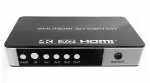 Interruptor de puerto HDMI V1.4 3x1 de última generación Full HD 4K2K 1080P con control remoto IR - Imagen 1 de 3