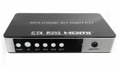 Latest Generation HDMI V1.4 3x1 port Switch Full HD 4K2K 1080P with IR Remote - Image 1 of 3