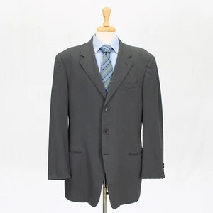 Armani Collezioni 44L Gray Sport Coat Blazer Jacket Solid 3B Wool - Picture 1 of 11