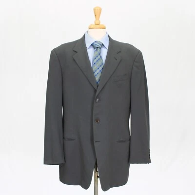 Armani Collezioni 44L Gray Sport Coat Blazer Jacket Solid 3B Wool - Image 1 of 4