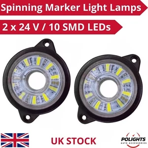 2 luces marcadoras laterales LED blancas transparentes 24V camión camión punto tractor - Imagen 1 de 8
