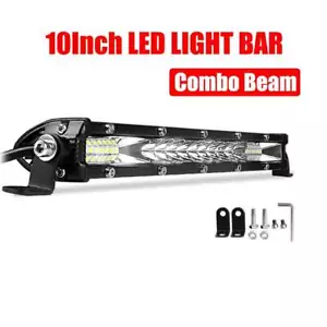 10inch Ultra Slim LED Light Bar Single Row Spot Flood Work Driving Lamp SUV 4WD - Picture 1 of 11