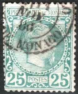 MONACO #6 1885 25c Green VF Used CDS - Picture 1 of 1