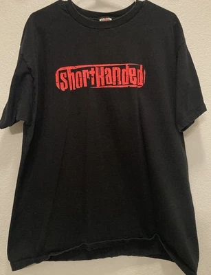 Vntg 1990’s “SHORTHANDED” Skate Rock Punk Band T-Shirt Tooth & Nail Records - Image 1 of 4