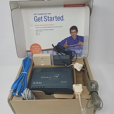 Actiontec Qwest High Speed DSL Internet Modem Ethernet Model# GT701 Complete Box - Image 1 of 4