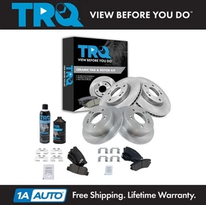 TRQ Front & Rear Ceramic Brake Pad & Disc Rotor Kit w/Chemicals - Picture 1 of 8