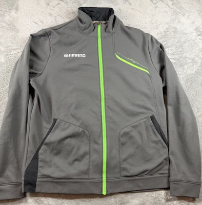 Chaqueta de ciclismo Pearl Izumi Shimano Softshell gris/verde cremallera completa para hombre talla L Foto 1 de 4