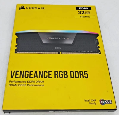 2pcs 16GB Corsair CMH32GX5M2B6400C36 VENGEANCE RGB DDR5-6400 PC GAMING RAM - Image 1 of 3