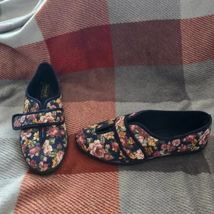 Zapatillas Sleepers WILMA LS866 Floral Tacto Abierto Cierre Reino Unido 7 - Imagen 1 de 8