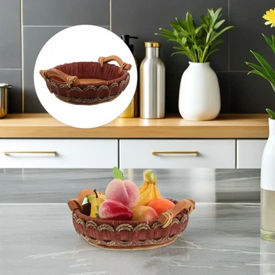  Cestino Per Pane Da Tavola Cesto Portaoggetti Vimini Intrecciato - Immagine 1 di 4