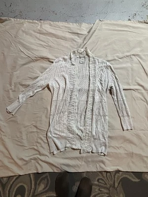 American Rag крючком кружева открытый лицо кардиган вязаный свитер размер M - Изображение 1 из 2