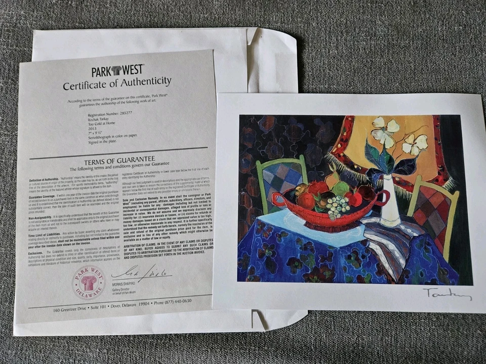 ITZCHAK TARKAY SERIOLITHOGRAPH "TOO COLD AT HOME" COA 2013 SIGNED IN THE PLATE - Image 1 of 1