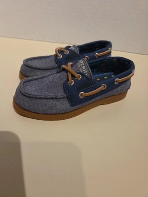 Zapato Mocasín Sperry A/O Cuero Informal Barco Niños Talla 9 M Chambra Sin Cordones NUEVO Foto 1 de 4