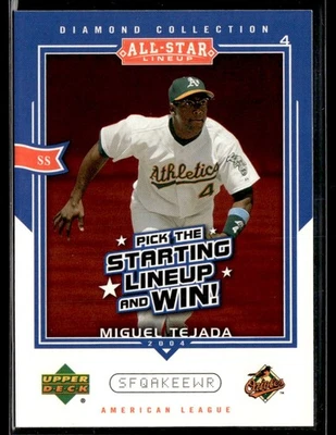 2004 Upper Deck Diamond All-Star Lineup #AS-TE Miguel Tejada Game Cards 2601J - Image 1 of 2