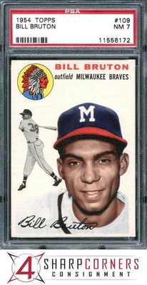 Bill Bruton Braves 1954 Topps #109 PSA 7 Foto 1 de 4