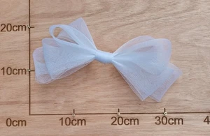 white large crinoline bow art craft DIY handmade fascinator hair clip - Picture 1 of 1