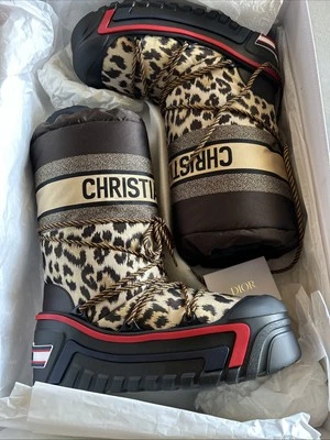 Botas de esquí Christian Dior Alps DiorAlps Apres talla 41-42. Marrón guepardo negro Foto 1 de 4