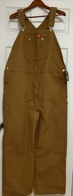 Nuevo con etiquetas Dickies Pato Babero Mono Lona Talla 44 x 30 Triple Puntada Sobre Bota Foto 1 de 4