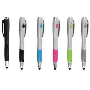 NUOVO stilo touch screen 3 in 1 + penna a sfera con torcia per tablet telefono - Foto 1 di 12
