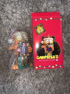 Vintage 1996 Garfield Christmas Garf With Box Of Lights Candle Figurine. New - Picture 1 of 3