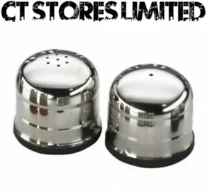Sunnex Stainless Steel Pepper Salt Pots Shakers Set Round Traditional Design - Picture 1 of 2