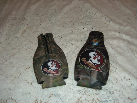 FLORIDA STATE  NOLES CAMO TWO BOTTLE ZIPPER KOOLER DEAL TWO SIDED NEOPRENE NEW Cover