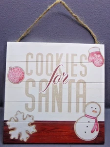 Wooden "COOKIES FOR SANTA" HOME DECOR CHRISTMAS SIGN - Picture 1 of 2