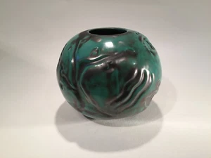 S:t Eriks (Upsala Ekeby), Art Deco Vase in Kugelform, grüne Kupferoxidglasur - Bild 1 von 10