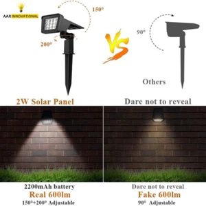 Solar Landscape Spotlights–12 LED,Outdoor Waterproof Garden Path Lights - Picture 1 of 14