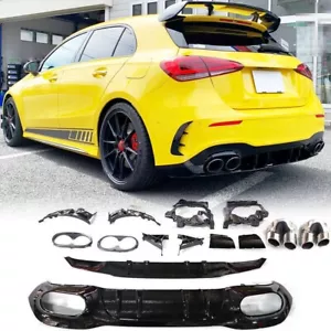 Rear Diffuser Lip W/Exhaust Tips For Benz 2019-2020 W177 A200 A250 Sport A35 - Bild 1 von 12