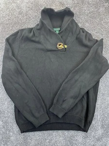 Maglione Lauren Ralph Lauren donna XL cotone righe pullover collo toggle nero - Foto 1 di 7