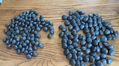 200 count Vintage New Old Stock Grey Leather coat buttons 2 sizes - Image 1 of 3